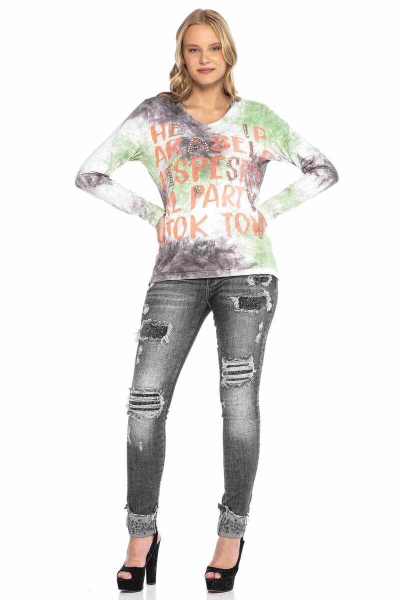 WL237 Geniş V Yaka Kapşonlu Vintage Tişört