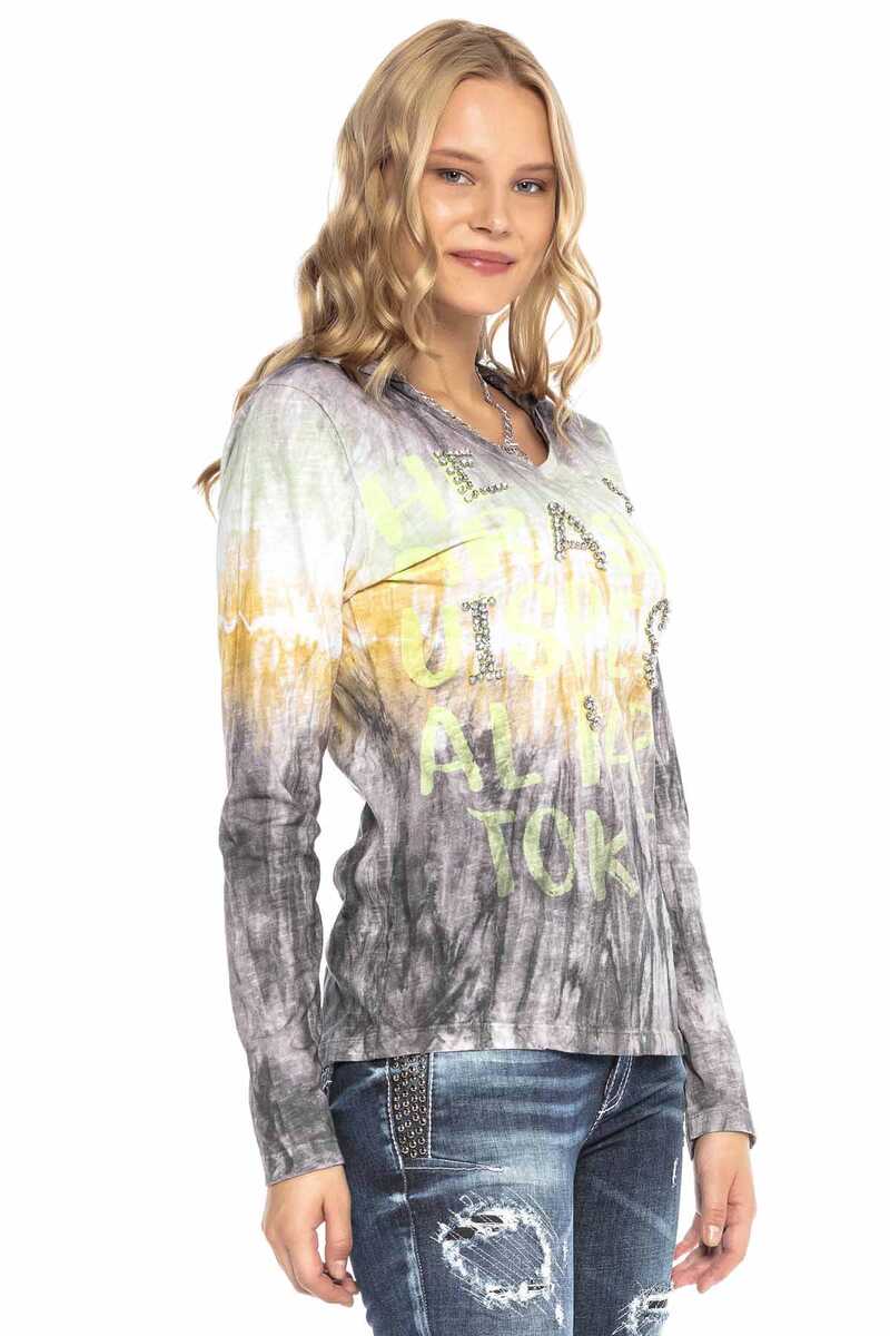 WL237 Geniş V Yaka Kapşonlu Vintage Tişört