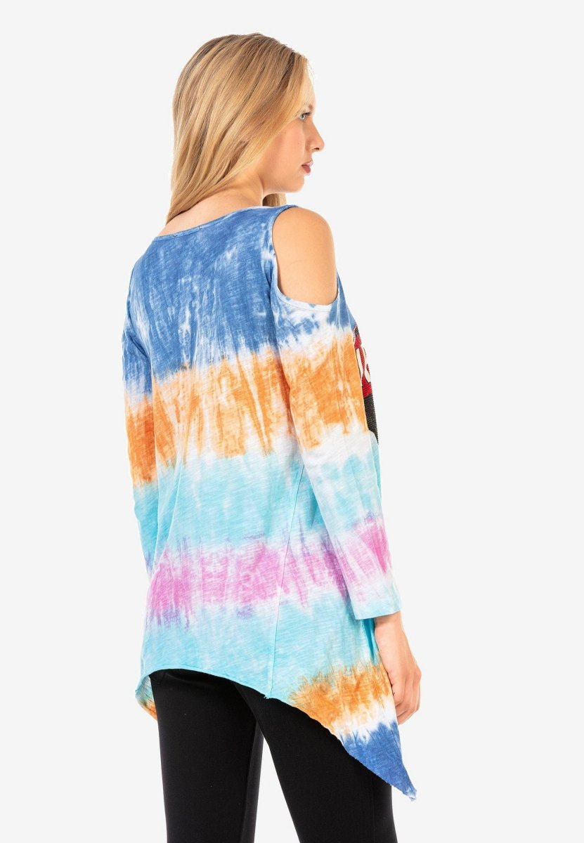 WL294 Uzun Salaş Desenli Tişört