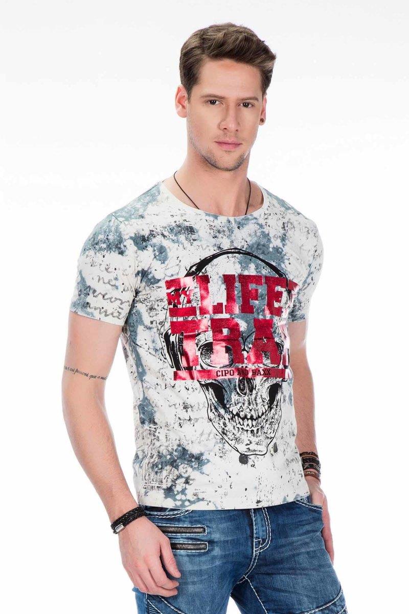 CT410 Erkek Kuru Kafa Baskılı Tişört