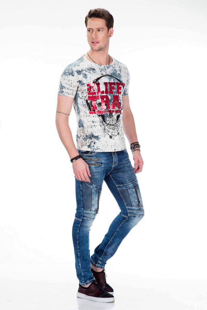 CT410 Erkek Kuru Kafa Baskılı Tişört