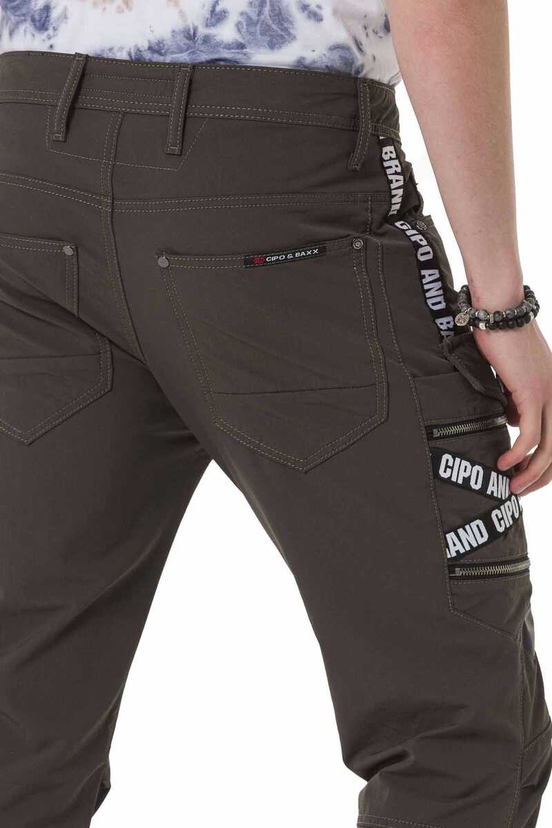 CD786 Marka Şeritli Kargo Cep Erkek Pantolon