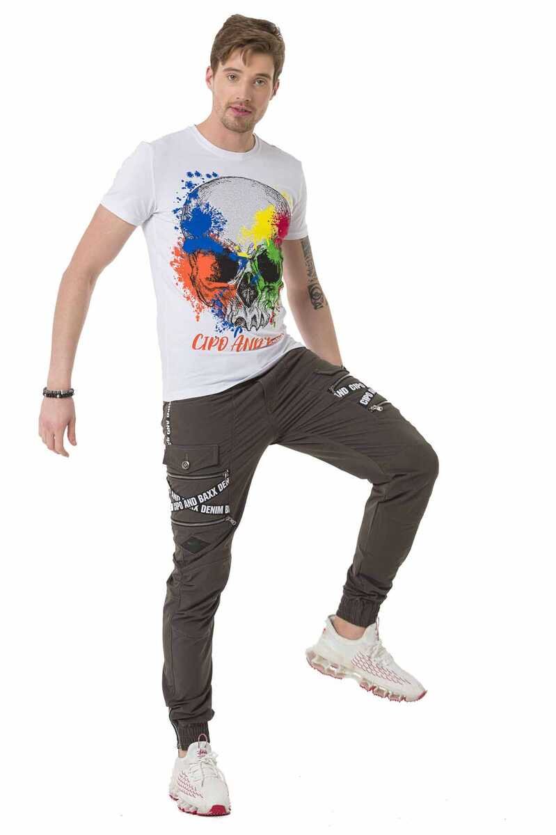 CD786 Marka Şeritli Kargo Cep Erkek Pantolon