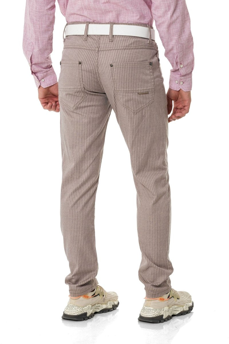 CD841 Çizgili Keten Slim Fit Erkek Pantolon