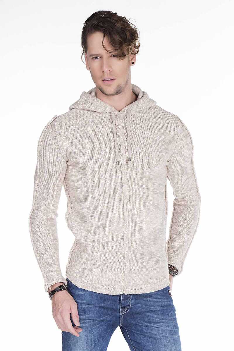 CP153 Kapşonlu Slim Fit Triko Erkek Kazak