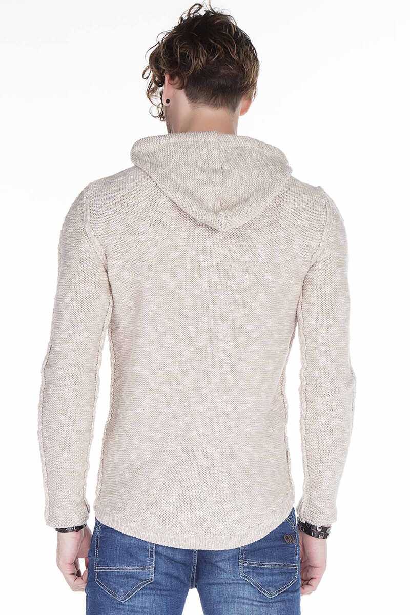 CP153 Kapşonlu Slim Fit Triko Erkek Kazak