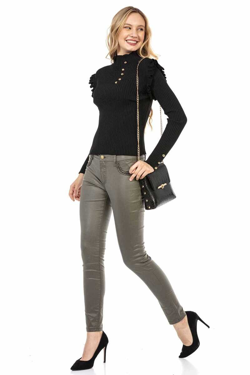 WP209 Düğmeli Balıkçı Kadın Kazak