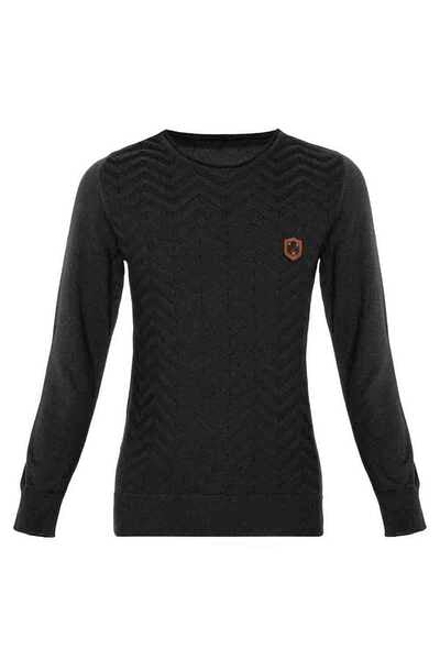 BP100 Çift Yakalı Gri Çocuk Kazak