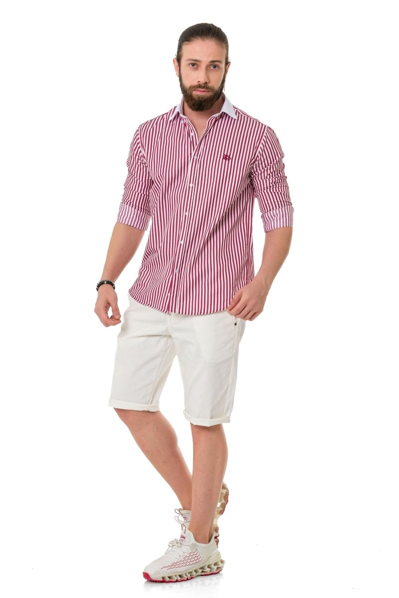 CH192 Manşet Yaka Çizgili Gömlek