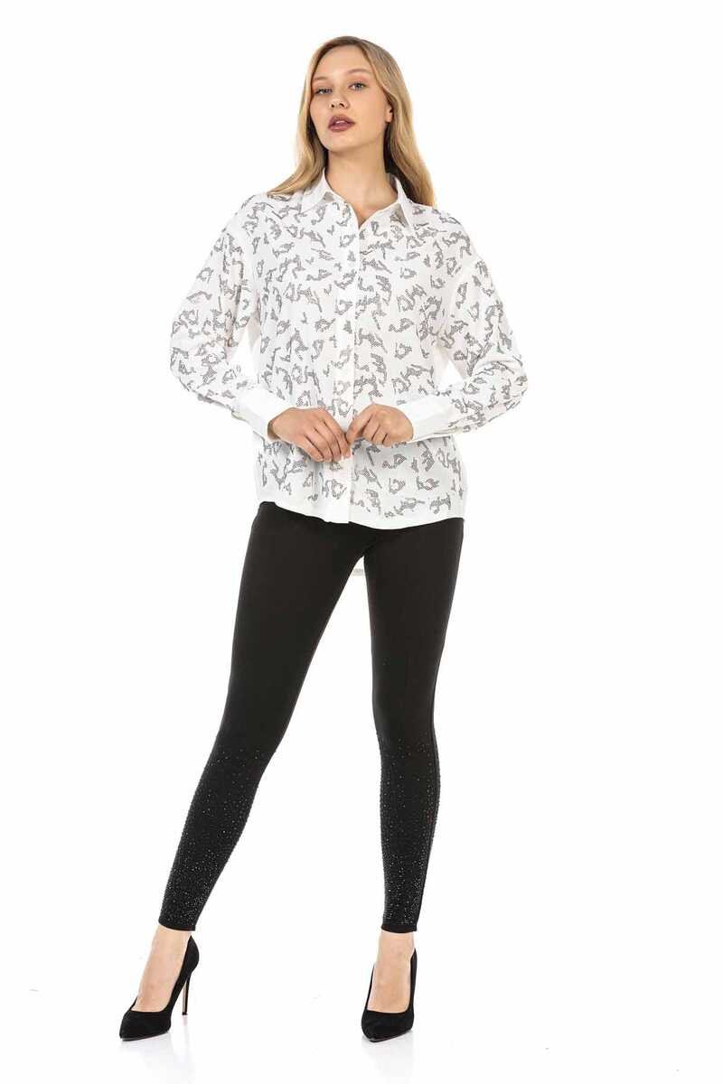 WH120 Desenli Kadın Gömlek