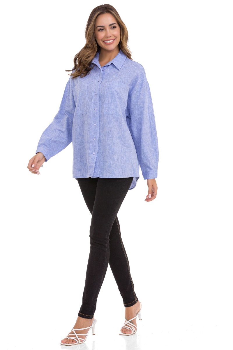 WH125 Uzun Oversize Kadın Gömlek