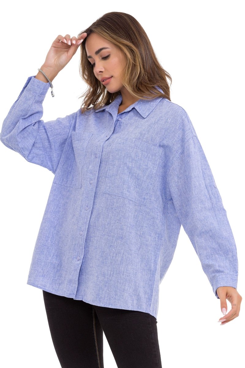 WH125 Uzun Oversize Kadın Gömlek