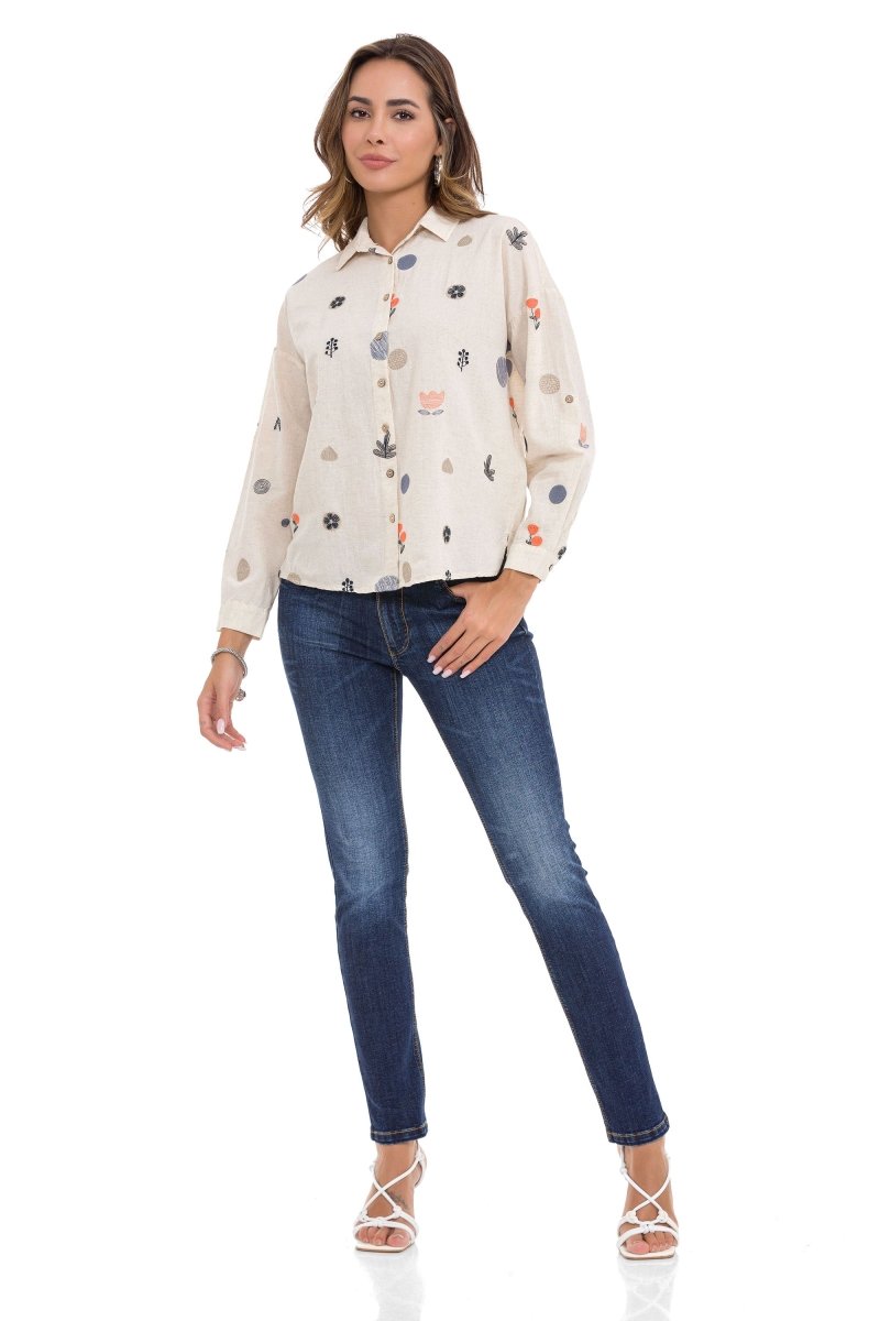 WH130 Nakış Detaylı Kadın Gömlek
