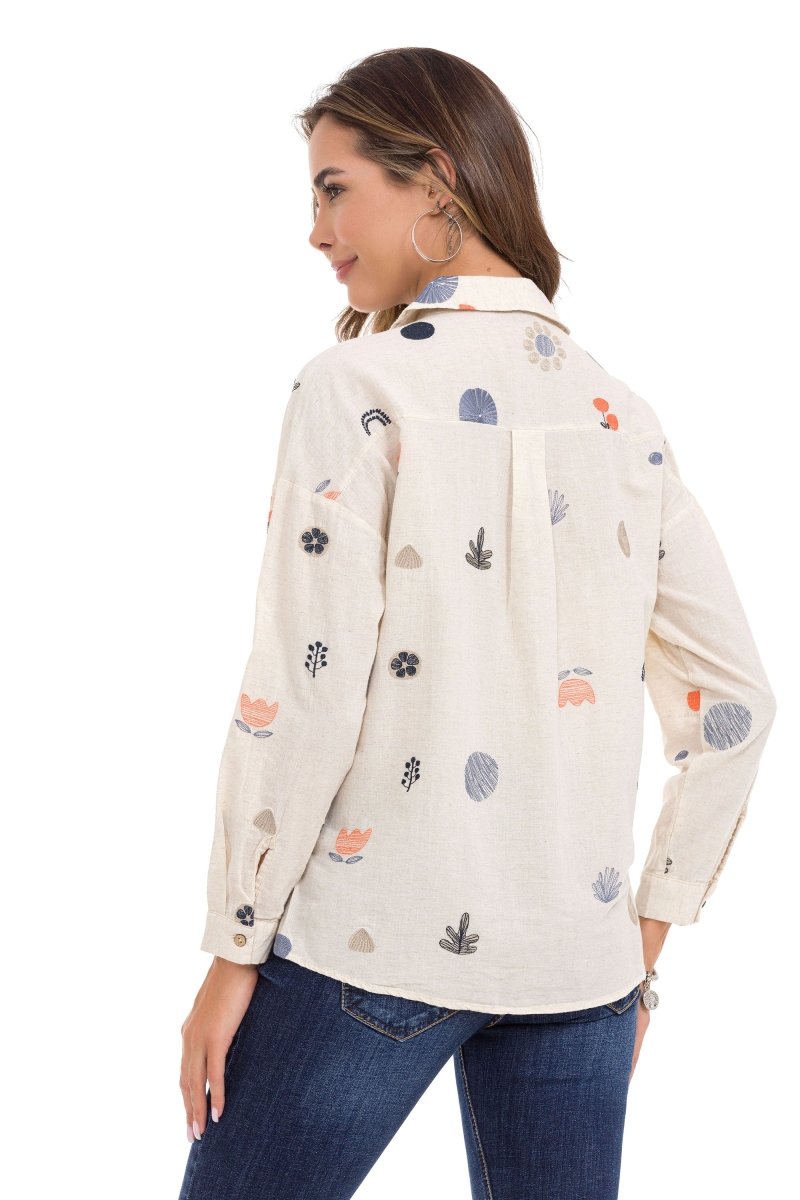 WH130 Nakış Detaylı Kadın Gömlek