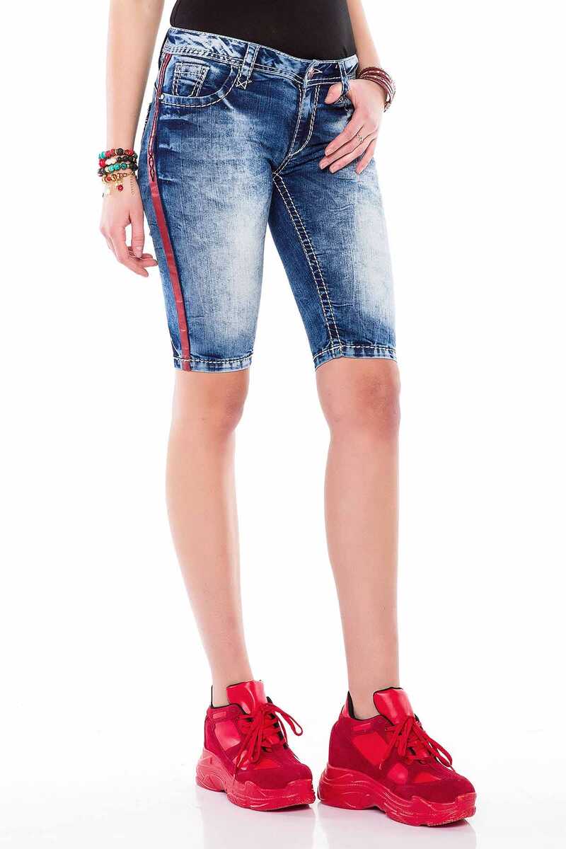 WK146 Yanları Şeritli Yıkamalı Kadın Kot