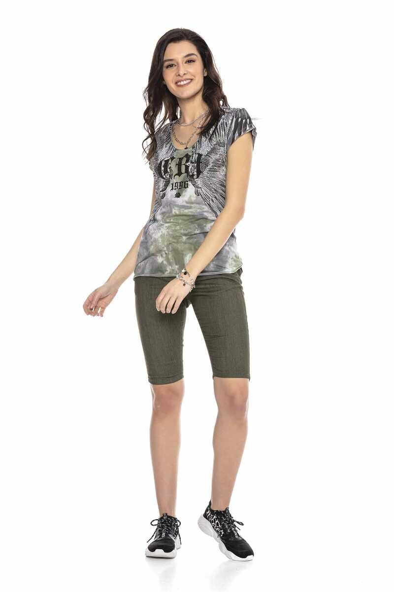 WK169 Basic Haki Kadın Şort