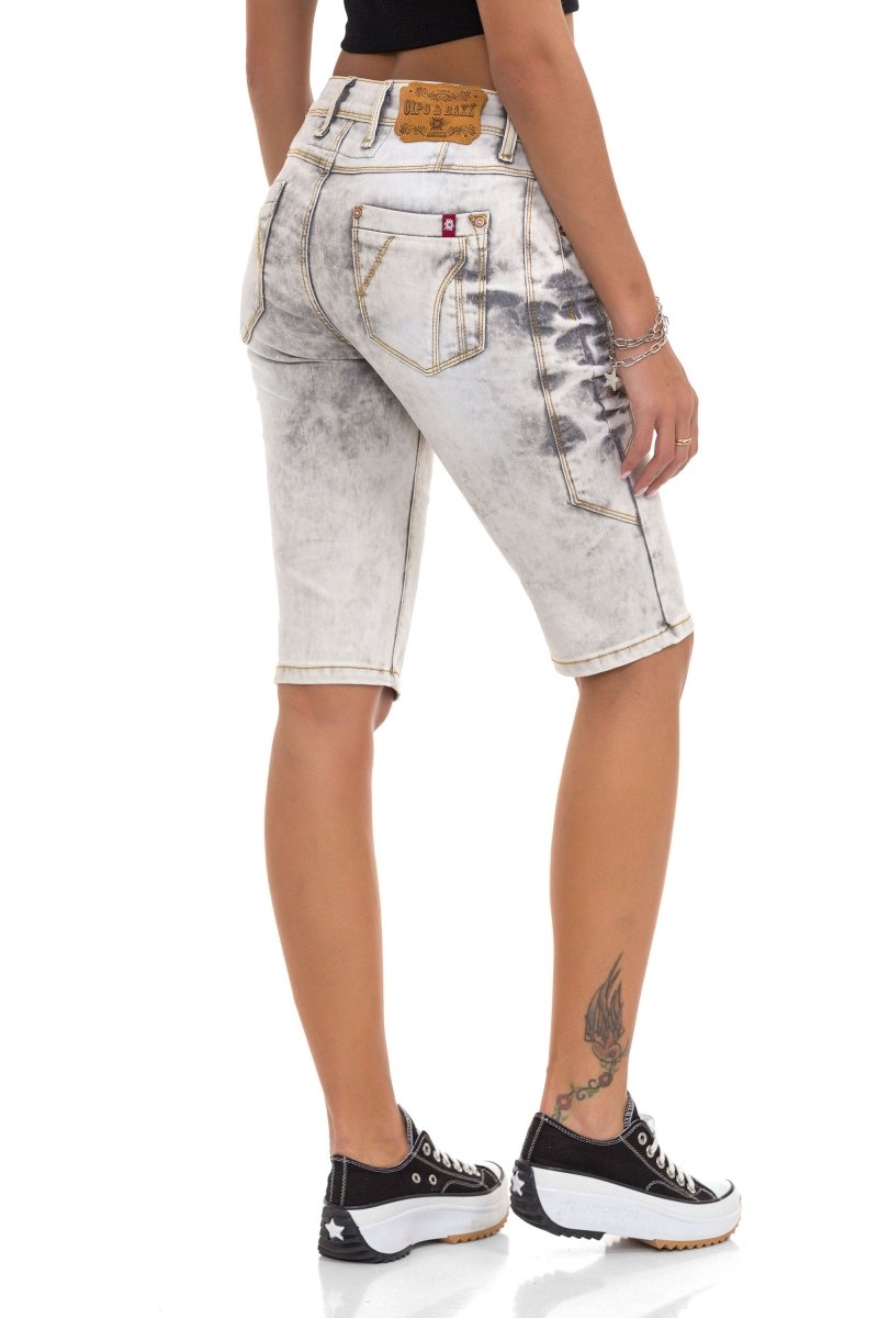 WK190 Açık Yıkama Parçalı Uzun Şort