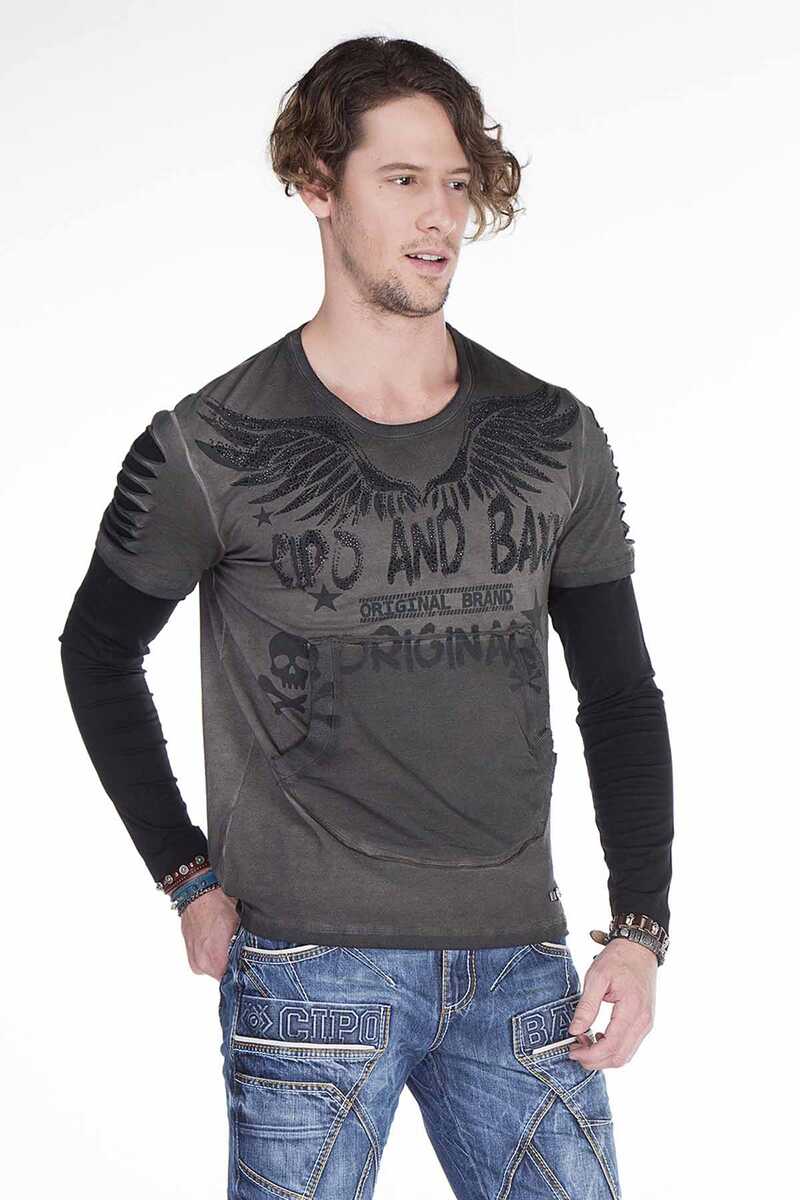 CL265 Slim Fit Kanat Baskılı Erkek Sweatshirt