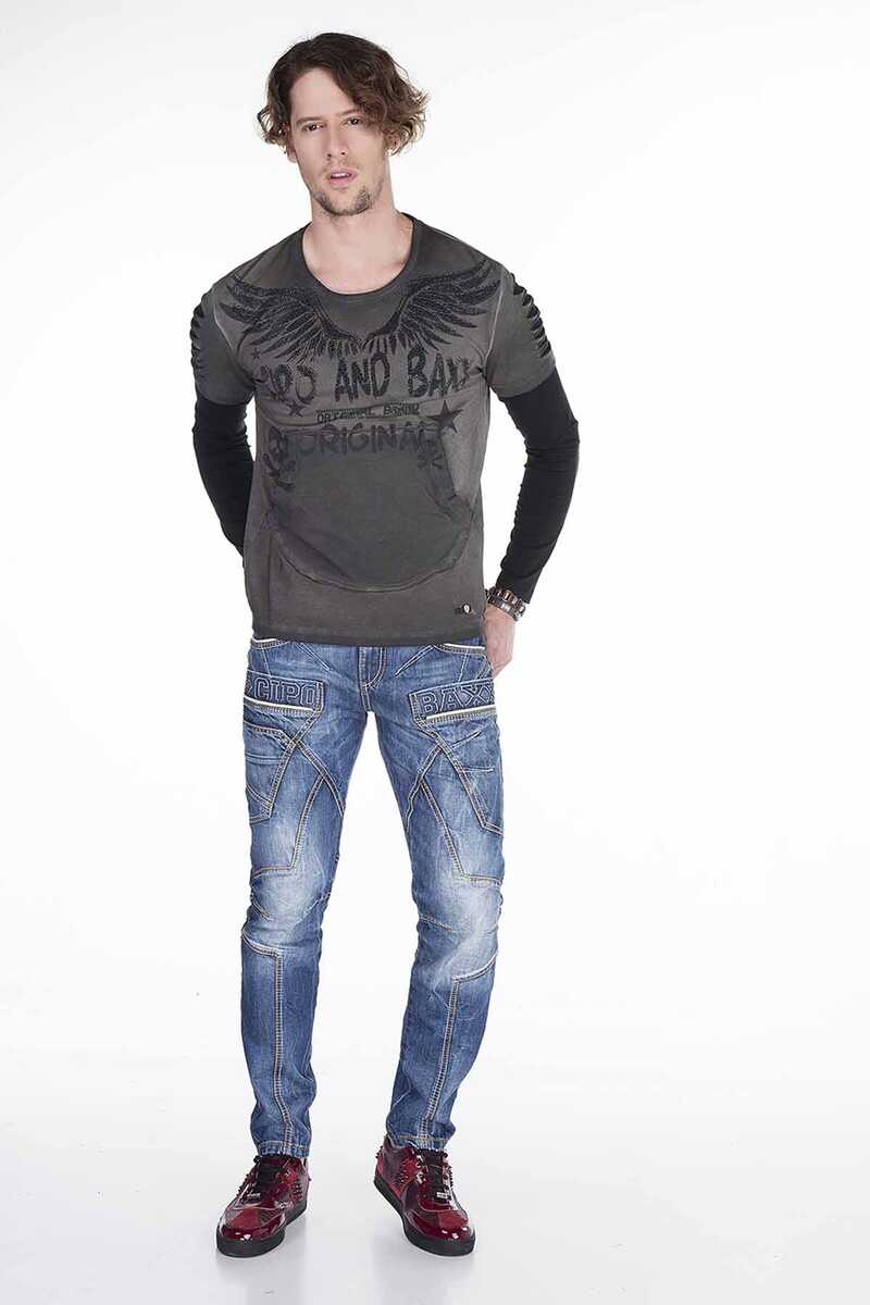 CL265 Slim Fit Kanat Baskılı Erkek Sweatshirt