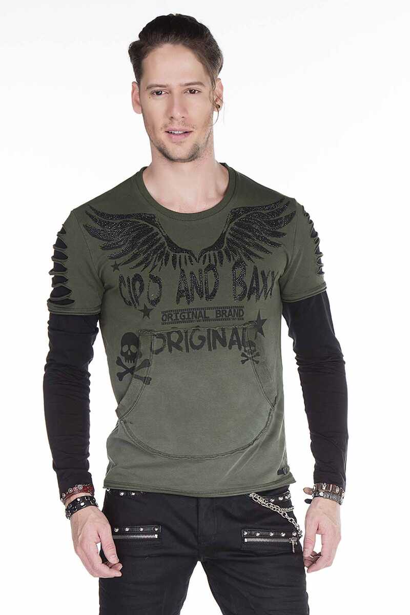 CL265 Slim Fit Kanat Baskılı Erkek Sweatshirt