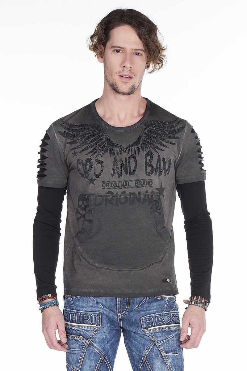 CL265 Slim Fit Kanat Baskılı Erkek Sweatshirt