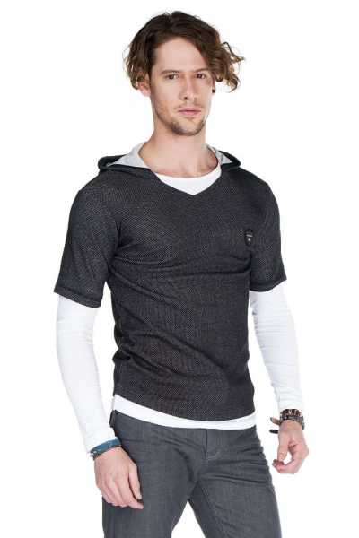 CL268 Kapşonlu V Yaka Slim Fit Sweatshirt