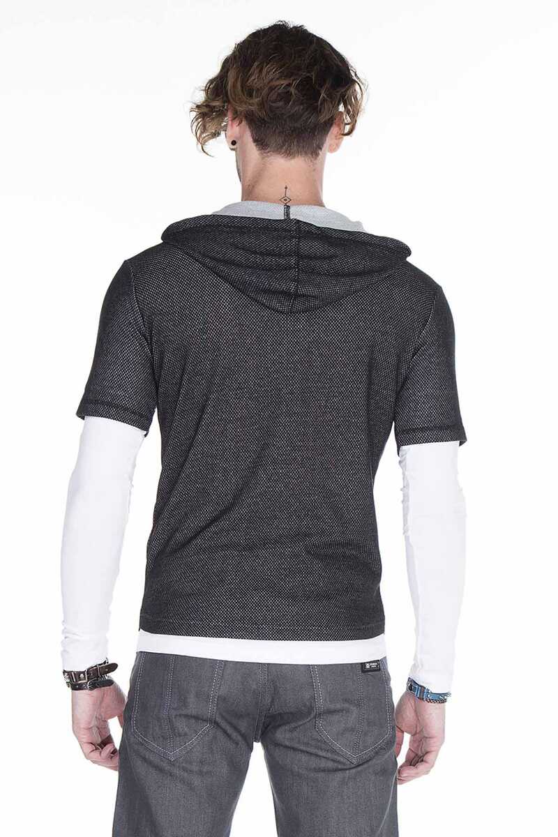 CL268 Kapşonlu V Yaka Slim Fit Sweatshirt