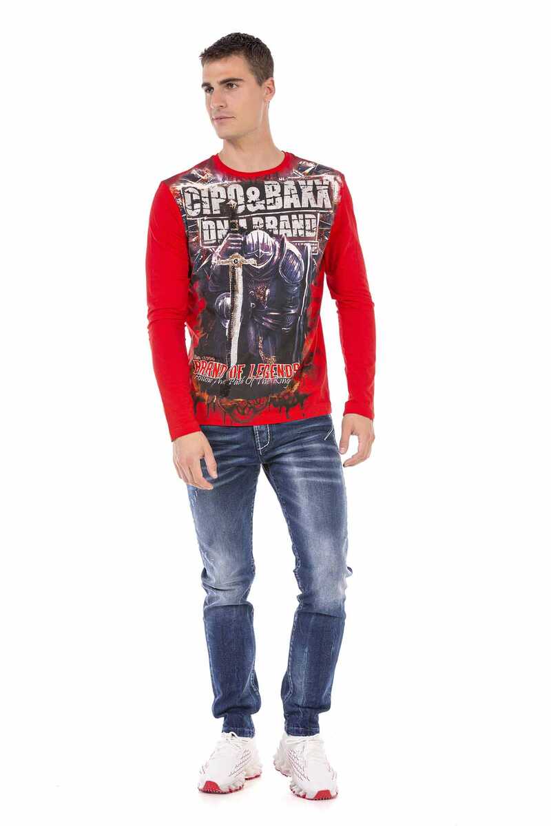 CL452 Taşlı Baskılı İnce Sweatshirt