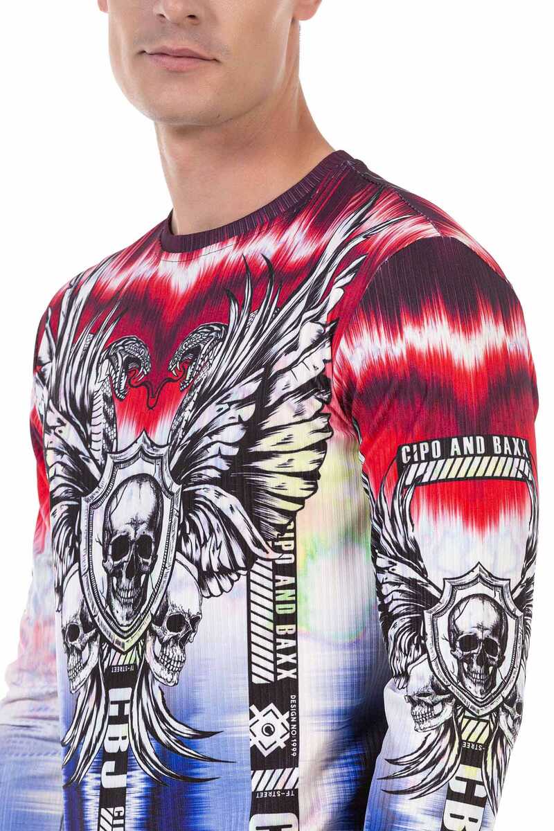 CL484 Renkli Desenli Baskılı Sweatshirt