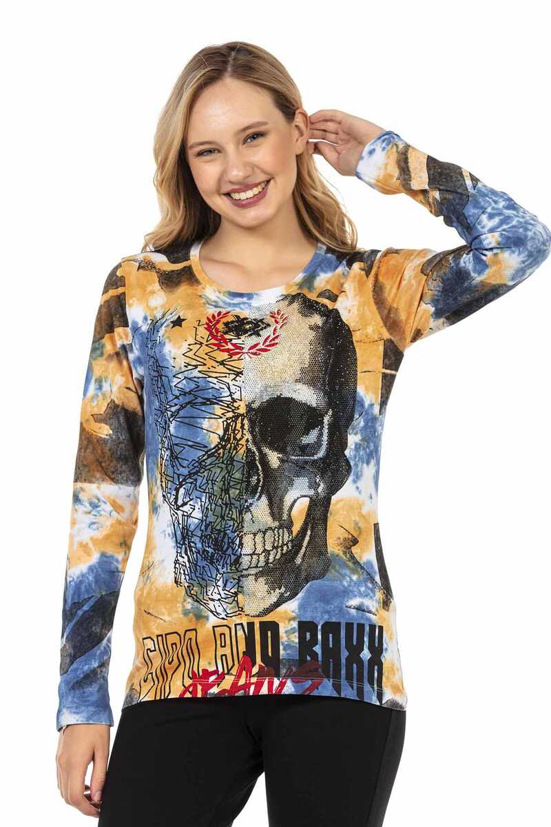 WL283 Taşlı KuruKafa İnce Sweatshirt