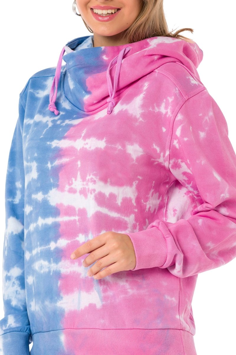WL341 Kapüşonlu Mavi ve Pembe Sweatshirt