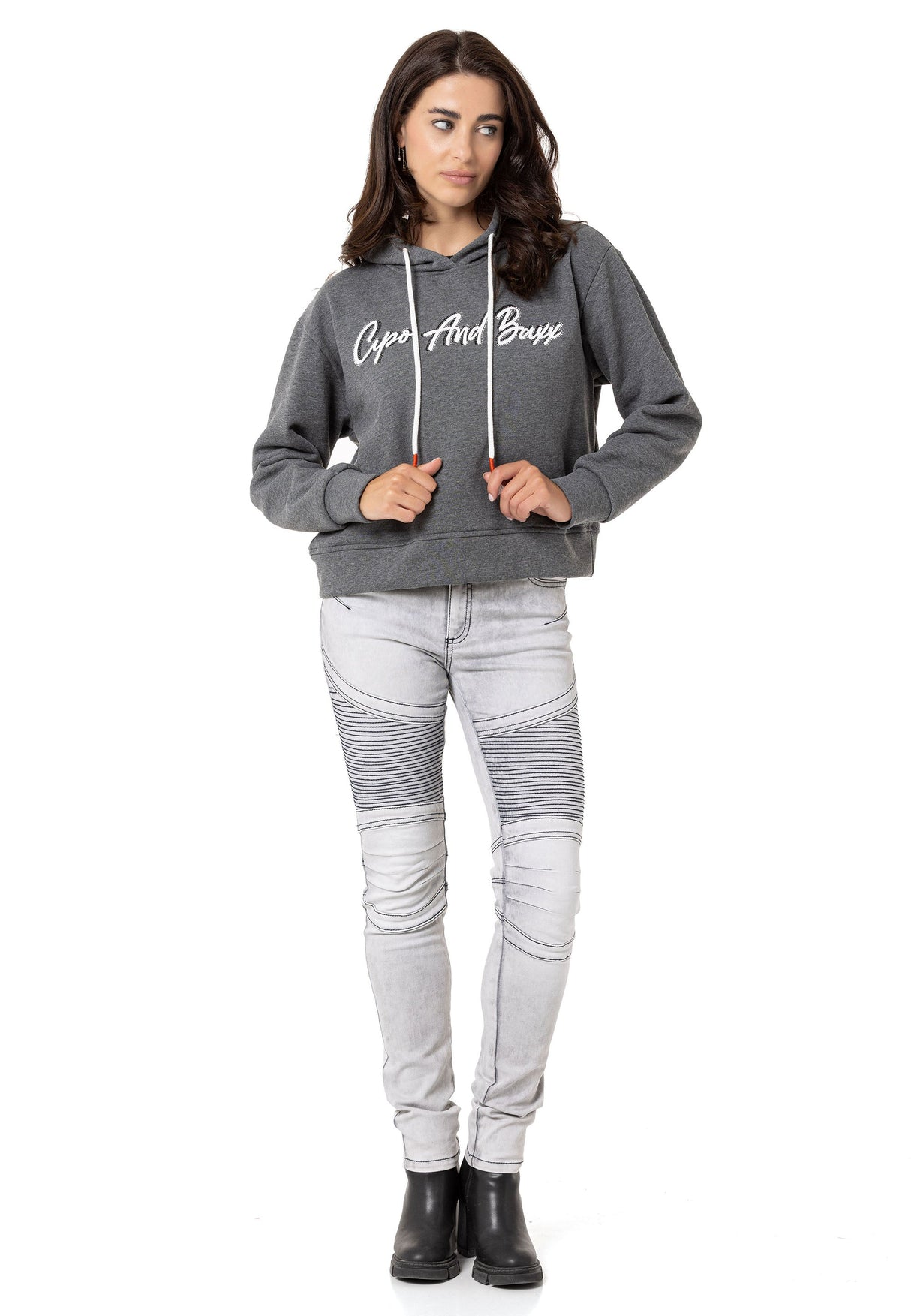 WL351 Basic Ön Kısım Baskılı Sweatshirt