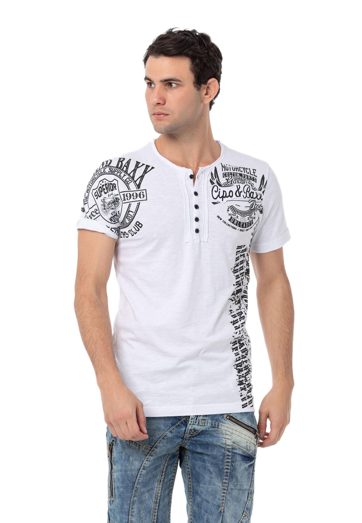 CT789 Men’s Biker Style Crew Neck T-Shirt – Ride the Rebel Line