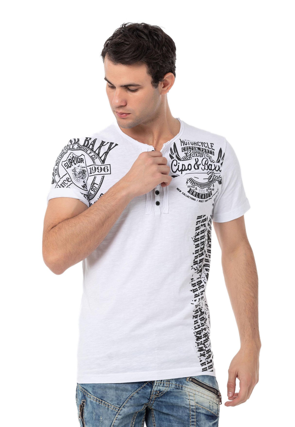 CT789 Men’s Biker Style Crew Neck T-Shirt – Ride the Rebel Line