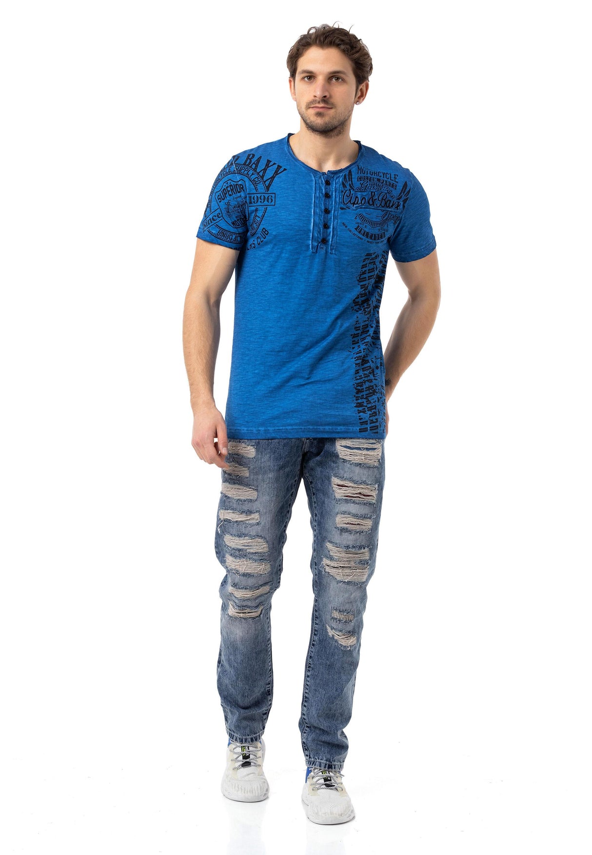 CT789 Men’s Biker Style Crew Neck T-Shirt – Ride the Rebel Line