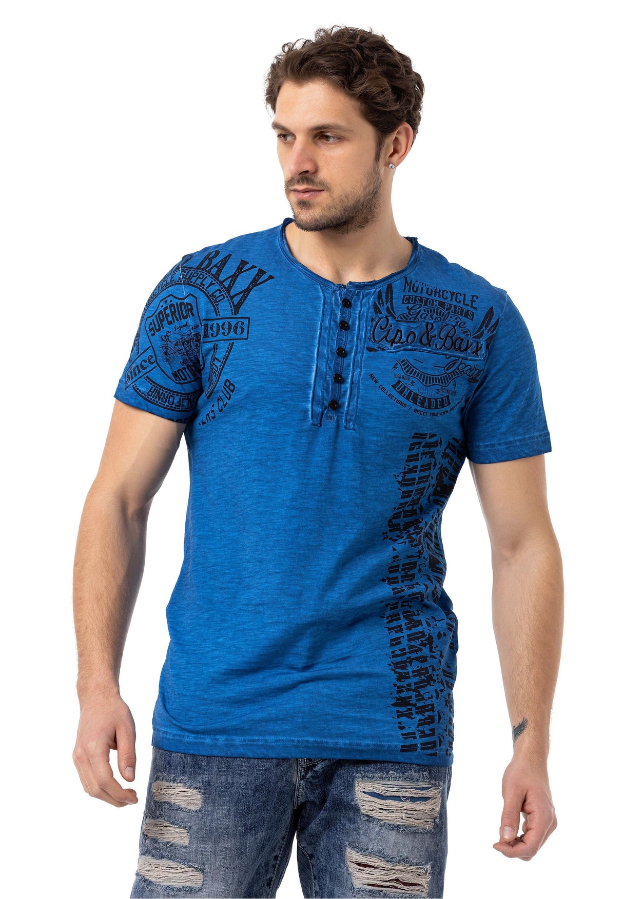CT789 Men’s Biker Style Crew Neck T-Shirt – Ride the Rebel Line
