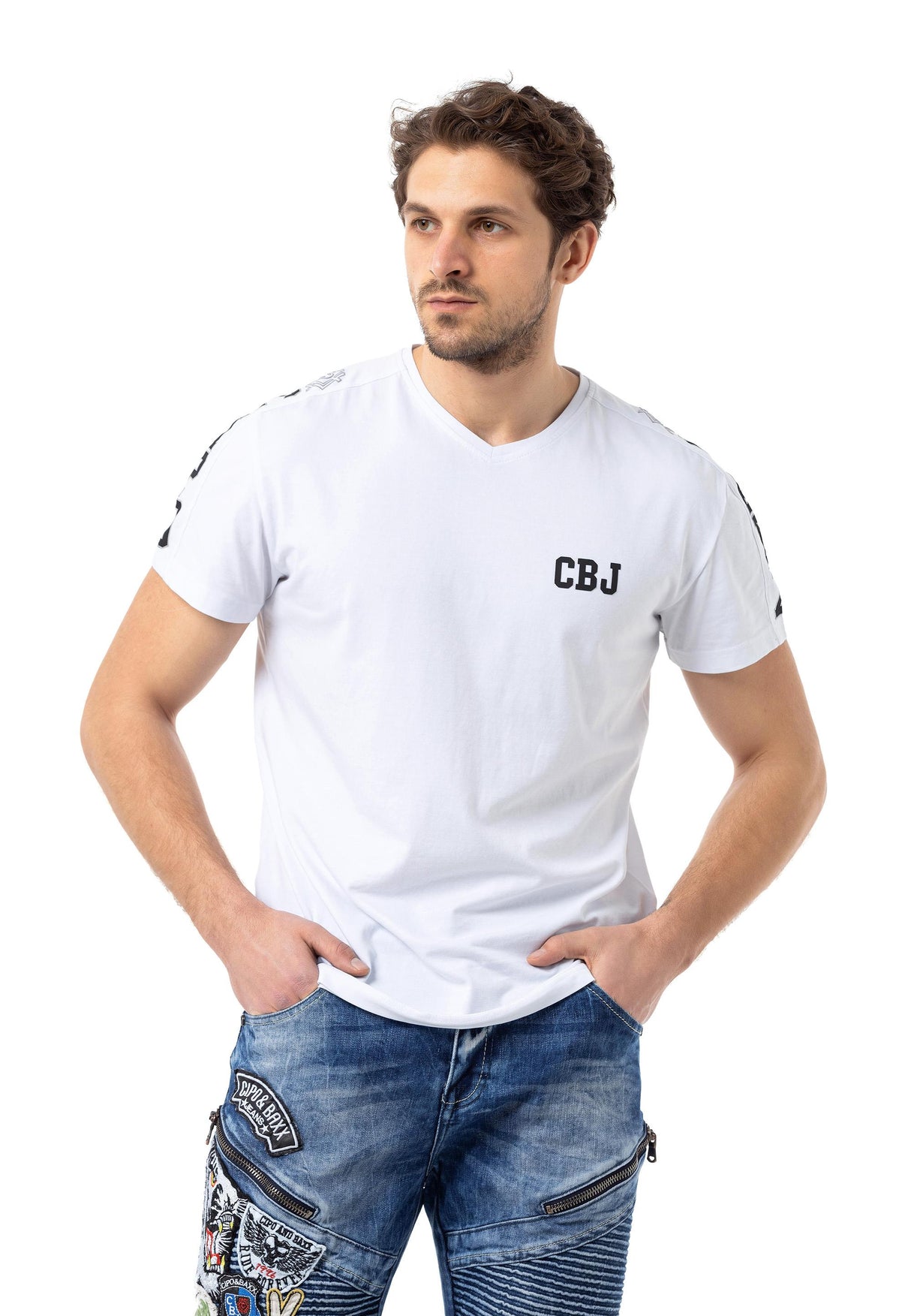 CT790 Men’s Stylish V-Neck T-Shirt – Bold Elegance Edition