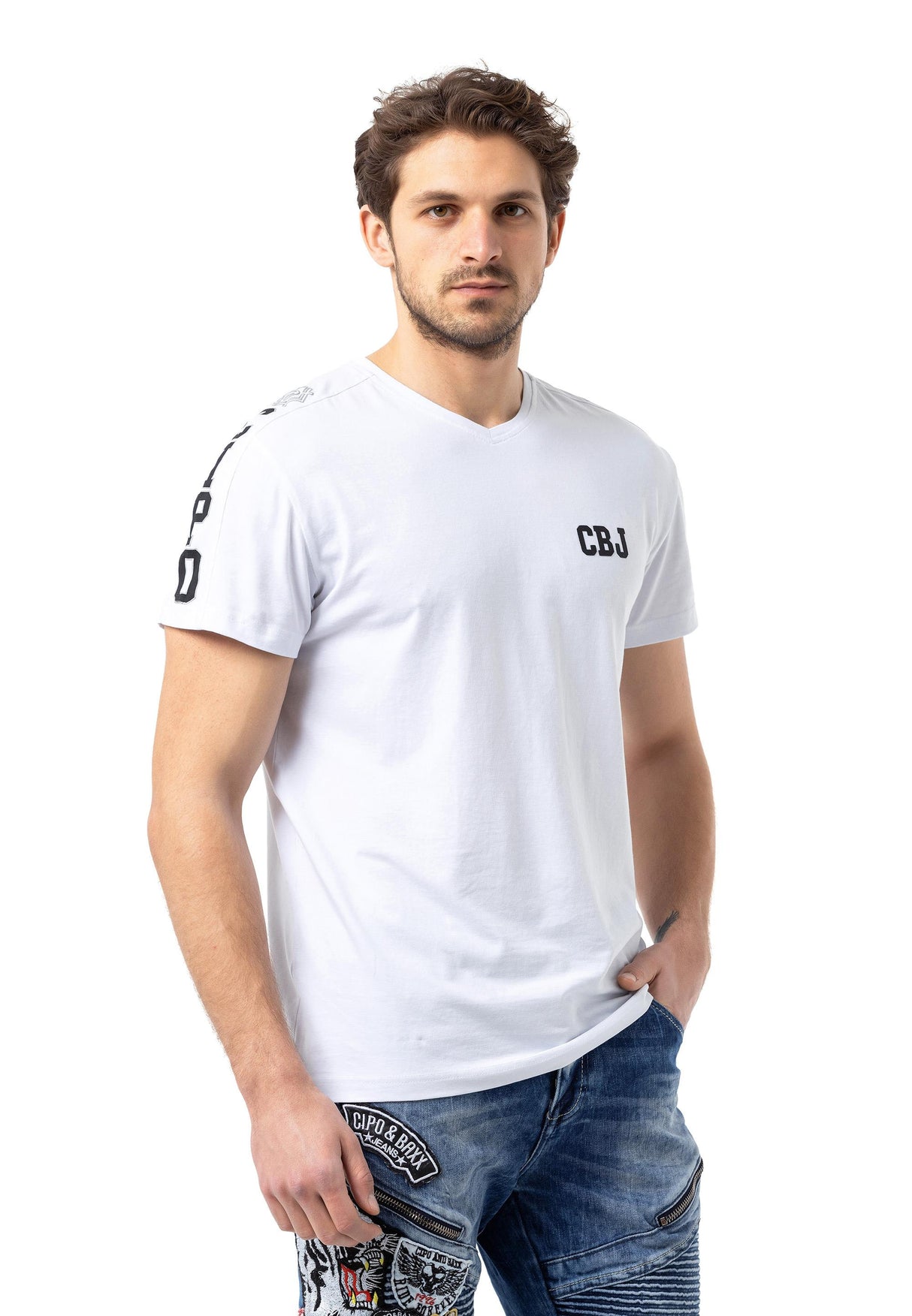 CT790 Men’s Stylish V-Neck T-Shirt – Bold Elegance Edition