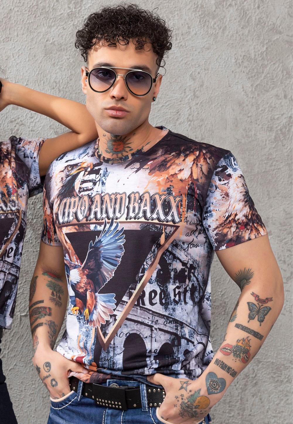 CT780 Men’s Crew Neck T-Shirt with Illustrative Eagle Design