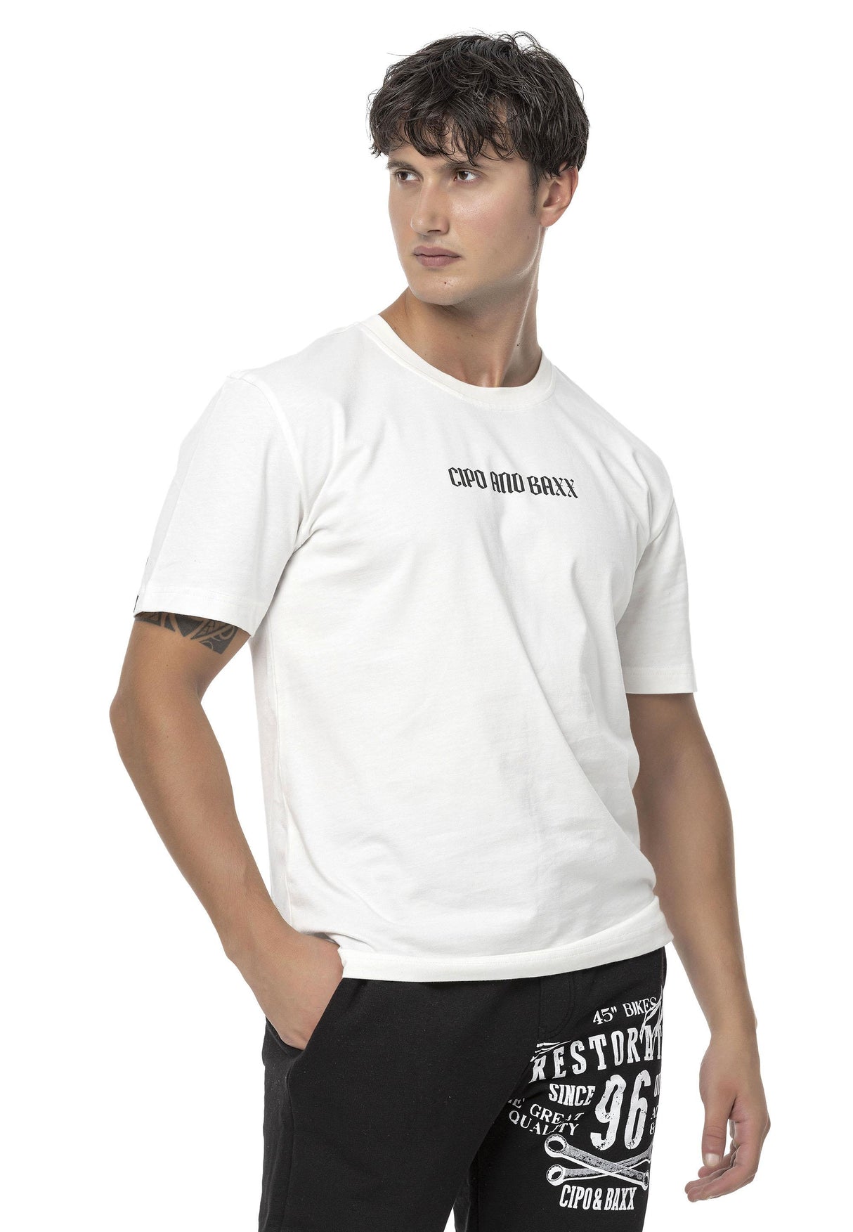 CT787 Men’s Oversized T-Shirt with Large Back Logo Print