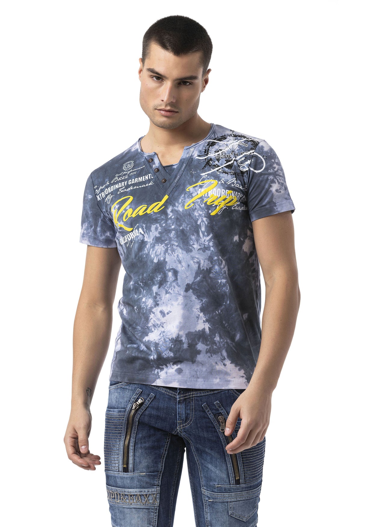 CT804 Erkek Tişört – Baskı Yıkamalı, Regular Fit