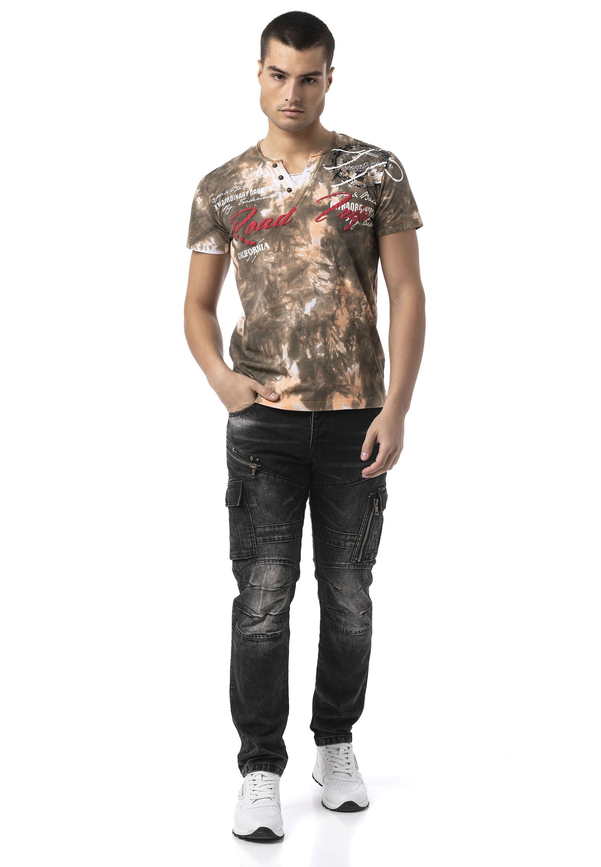 CT804 Erkek Tişört – Baskı Yıkamalı, Regular Fit