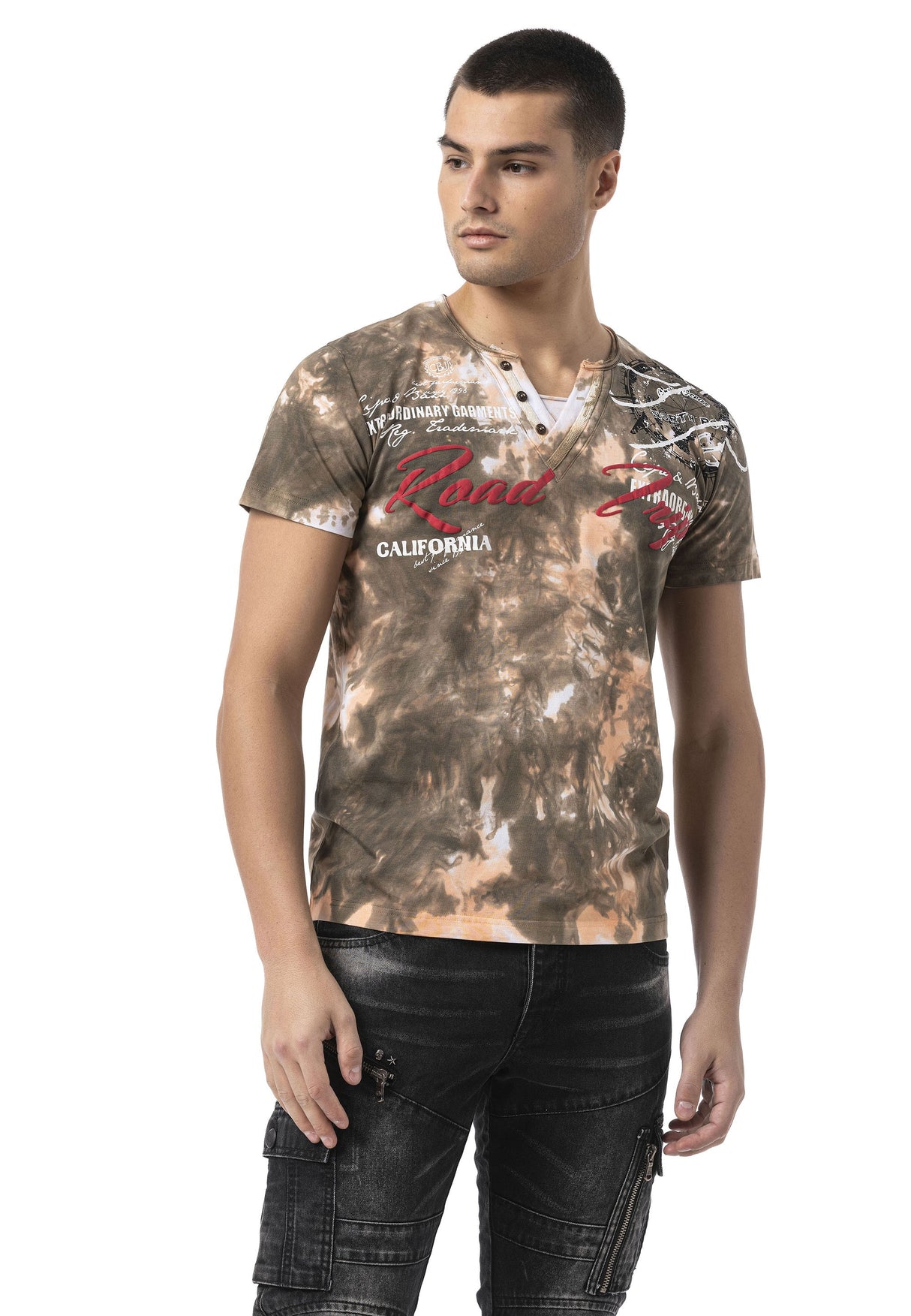 CT804 Erkek Tişört – Baskı Yıkamalı, Regular Fit