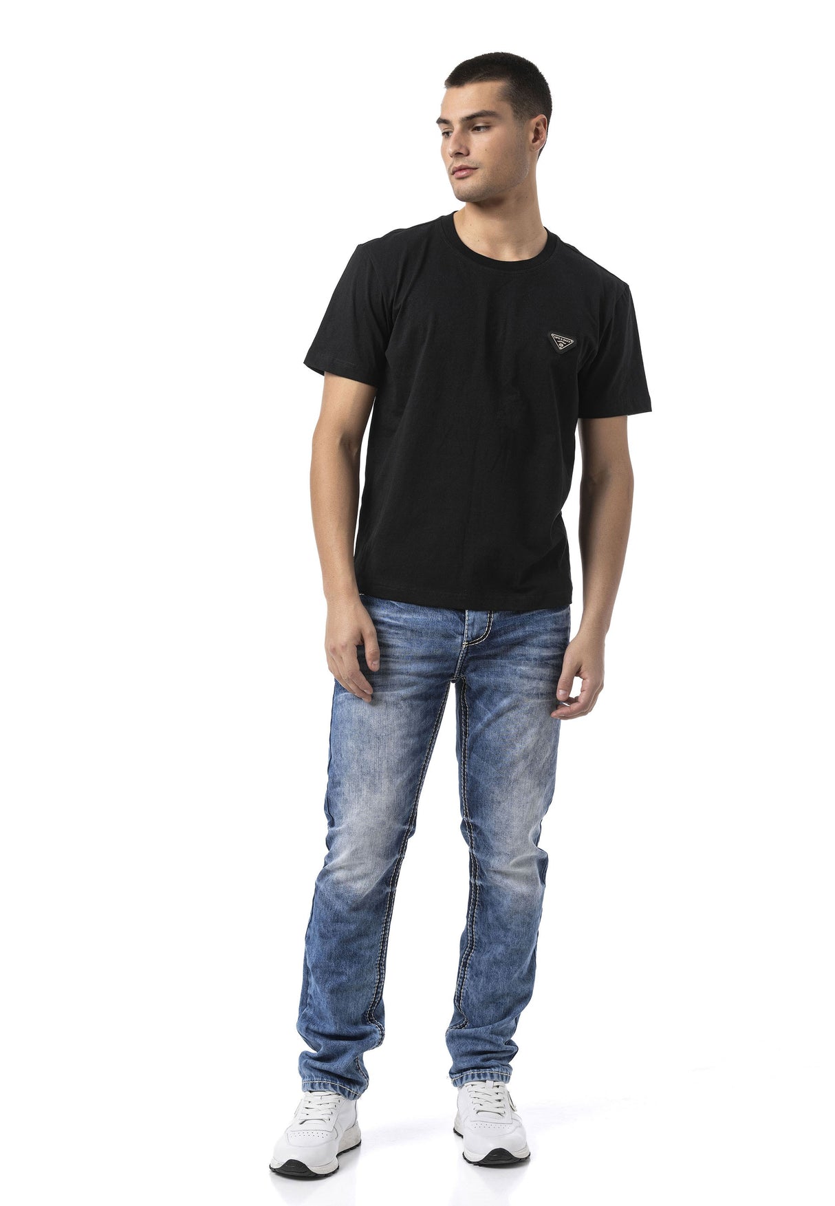 CT823 Erkek Tişört – Bisiklet Yaka | Regular Fit | Dijital Baskı