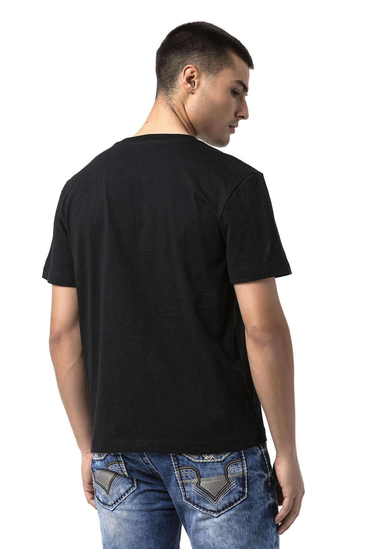 CT823 Erkek Tişört – Bisiklet Yaka | Regular Fit | Dijital Baskı