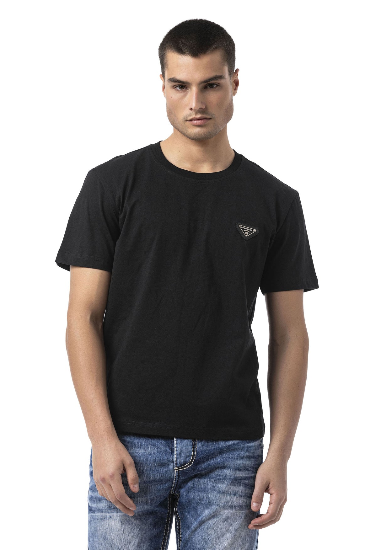 CT823 Erkek Tişört – Bisiklet Yaka | Regular Fit | Dijital Baskı