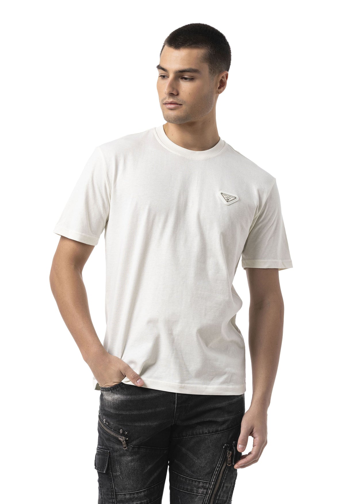 CT823 Erkek Tişört – Bisiklet Yaka | Regular Fit | Dijital Baskı