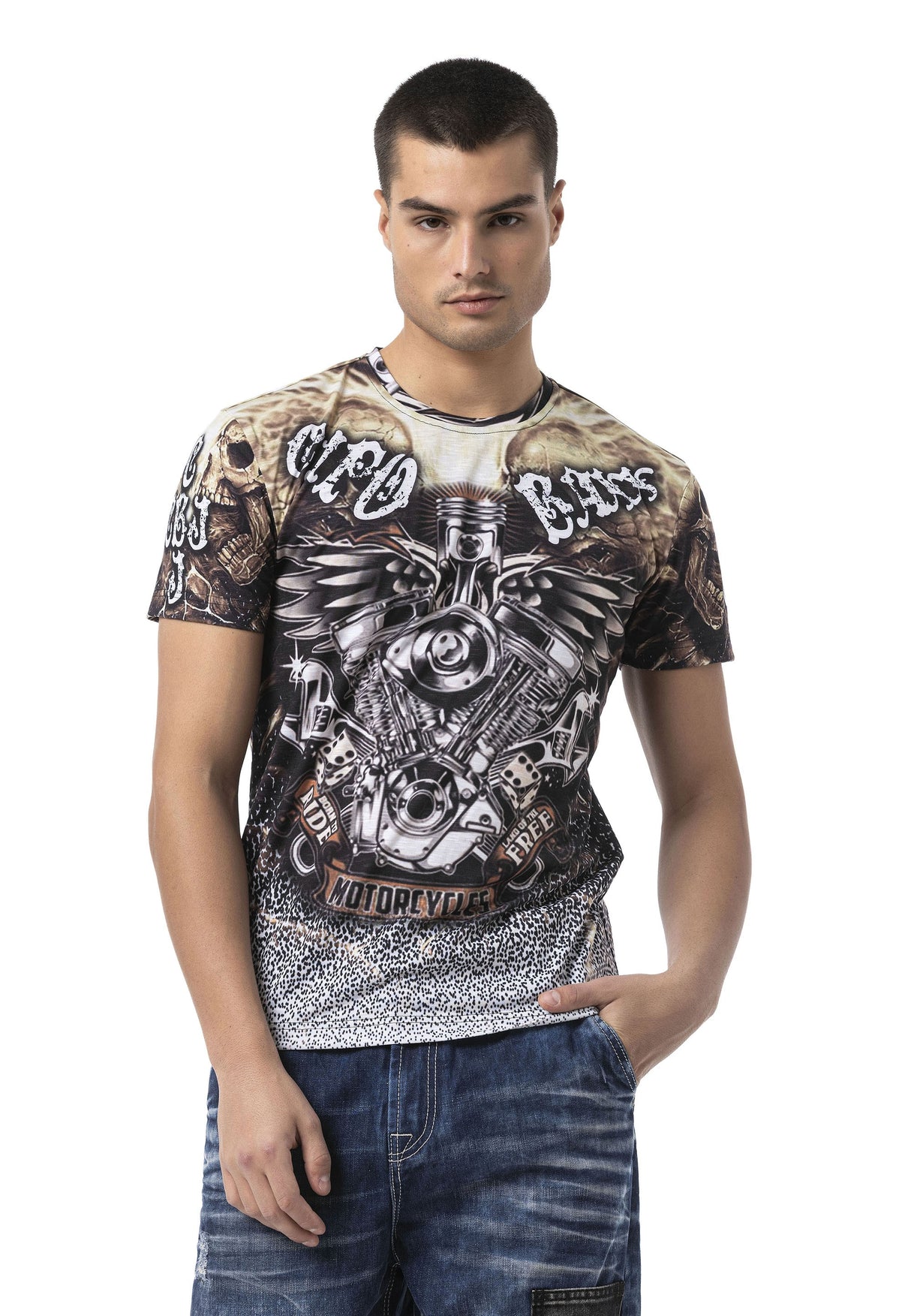 CT820 Urban Pulse Pattern Men T-Shirt