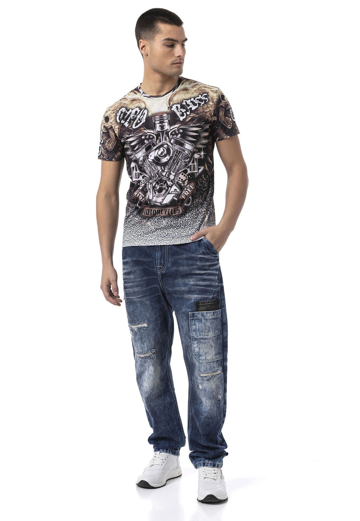 CT820 Urban Pulse Pattern Men T-Shirt