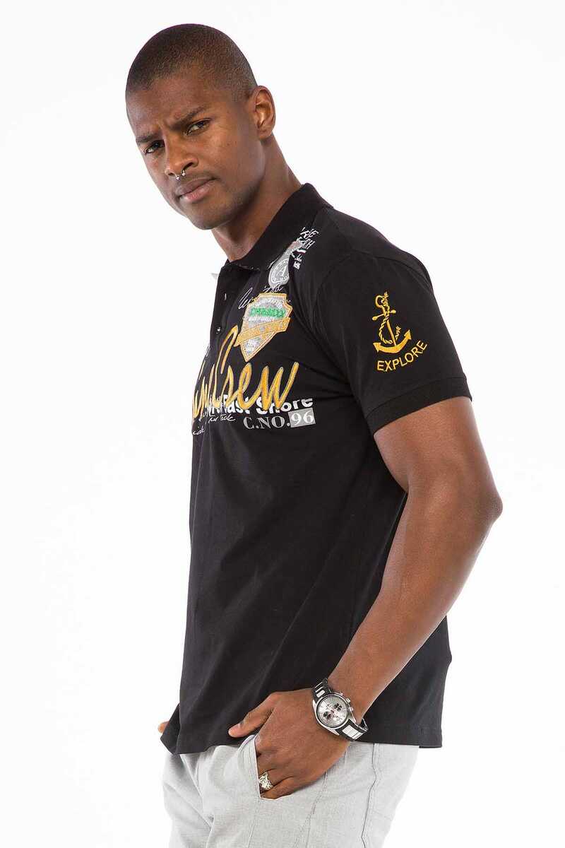 CT509 Polo Yaka Nakışlı Baskılı Erkek Tişört